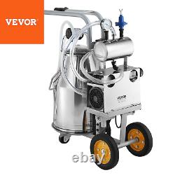 VEVOR Electric Cow Milking Machine Milking Equipment 25L 304 Stainless Steel