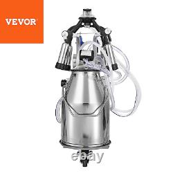 VEVOR Electric Cow Milking Machine Milking Equipment 25L 304 Stainless Steel