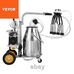 VEVOR Electric Cow Milking Machine Milking Equipment 25L 304 Stainless Steel