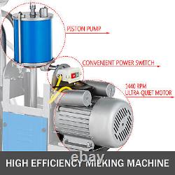 VEVOR Electric Milking Machine Milker Machine 1440 RPM 10-12 Cows Double Handles
