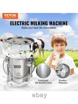 VEVOR goat milking machine, 6 liter 304 stainless steel bucket