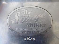 Vintage Babson Bros The Surge Cow Goat Dairy Milker Stainless Steel Farming Tool