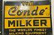 Vintage Conde Milker Dairy Cow Sign Embossed Farm Sign Tin Rare