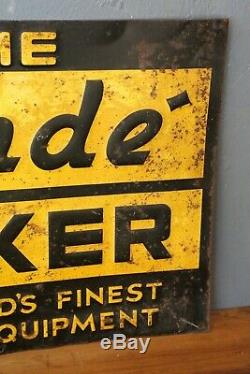 Vintage Conde Milker dairy cow Sign Embossed Farm sign tin tacker Rare