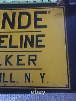 Vintage Conde Pipeline Milker EMBOSSED METAL SIGN Milk Farm Cow Sherrill NY