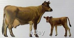 Vintage De Laval Cream Separator Milker Tin Jersey Cow & Calf Set Excellent