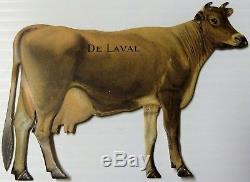Vintage De Laval Cream Separator Milker Tin Jersey Cow & Calf Set Excellent