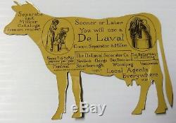 Vintage De Laval Cream Separator Milker Tin Jersey Cow & Calf Set Excellent