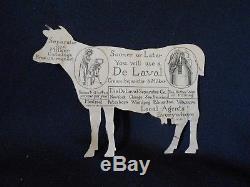 Vintage DeLaval Cow Tin Advertising Sign Cream Separator & Milker