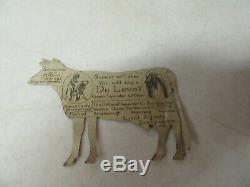 Vintage DeLaval Cow Tin Advertising Sign Cream Separator & Milker