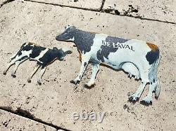 Vintage DeLaval Tin Sign Canada Milk Cow Dairy Cream Milker Farm Farmer Sweden