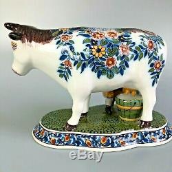 Vintage Royal Tichelaar Makkum Delft Polychrome Cow Milker (Large)