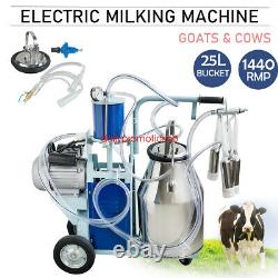110v Électrique Machine Pour Vaches Traire Ferme Seau 25l Seau En Acier Inoxydable Us