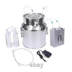 14l Cow Goat Sheep Milker Electric Milking Machine Stainless Steel Bucket Double