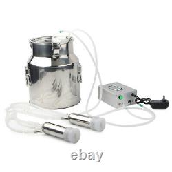 14l Double Head Milking Machine Vacuum Impulse Pump For Cow Milker Eu Plug 220v