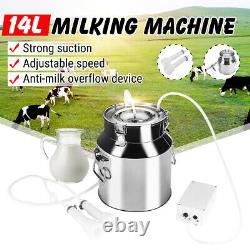 14l Machine De Traite Électrique Pompe À Vide En Acier Inoxydable Vache / Chèvre Laiteur &