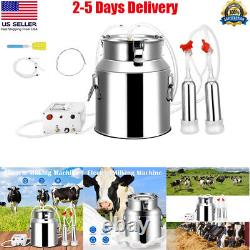 14l Machine Électrique De Traite Des Vaches Pompe À Vide Pulsating Milker Rechargeable