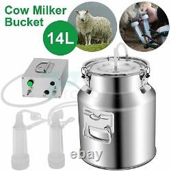 14l Milking Machine Portable Electric Dairy Cow Bucket Tank Acier Inoxydable