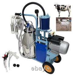 '25L Électrique Piston Vache Chèvre Trayeuse 110V Machine à Traire Baril 10-12 Vaches/Heure'