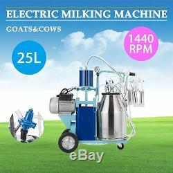 25l Électrique Machine Pour Les Chèvres Traire Les Vaches Withbucket 2 Branchez 12cows / Heure Tube Digestif