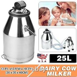 25l Machine De Traite Portative Ferme Laiterie Moutons Goat Cow Lacter Bucket Tank Barrel