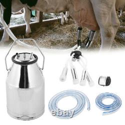 25l Portable Dairy Cow Milker Milking Machine Bucket Tank Barrel Stainlesssteel