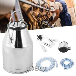 25l Portable De Vache Laitière Milker Trayeuse Seau Réservoir Barrel Stainlesssteel