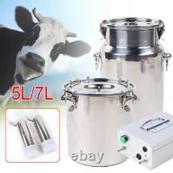 5l/7l Electric Milking Machine 2-head Vacuum Impulse Pump Cow Goat Sheep Milker
