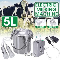 5l Double Tête Machine À Vide Impulse Traire Pompe En Acier Inoxydable Vache Chèvre Milker