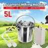 5l Electric Milking Machine Vacuum Pump Cow Goat Milker 2 Têtes Réglables @uk1