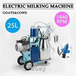 6.6gal Stainless Steel Electric Milking Milker Machine Goats Cows+ 2 Plugs Dsu