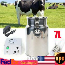 7l Portable Vacuum Impulse Pump Electric Milking Machine For Cow Goat Milker États-unis