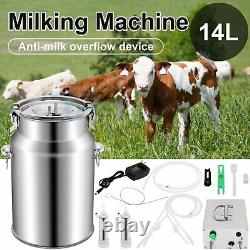 Capacité 7l Double Tube Electric Milking Machine Vacuum Impulse Pump Cow Milker