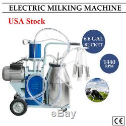 Électrique Machine À Traire Les Vaches Ferme 550w 12 Vaches / Heure 25l Seau En Acier Inoxydable