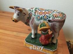 Livraison Gratuite Figurine De Laiteuse Unique Makkum Cow Tichelaar Delft Holland 33