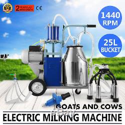 Machine À Traire Électrique De 25l Pour Des Vaches De Chèvres Withbucket 550w Milker 2 Vacuum