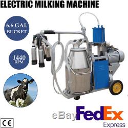 Machine À Traire Électrique De 6.6gal Pour Les Chèvres / Vaches Et La Pompe À Vide De Seau 550w Automatique