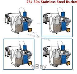 Machine À Traire Électrique Pour Des Vaches + 25l Pompe À Vide Automatique En Acier Inoxydable
