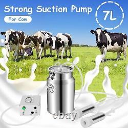 Machine De Traite Cow Goat Automatique Electric Upgraded Dual Heads Milker 7l 110v