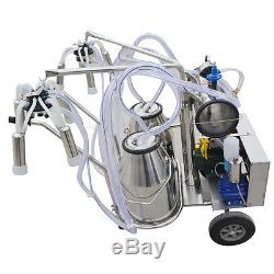 Machine Électrique De Traite De L'usager Double 25kg Tank / Bucket Milker Vacuum Pump Cow Milk