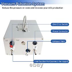 Machine à Traire Électrique 5L Pompe à Impulsion à Vide pour Vaches en Acier Inoxydable Neuve