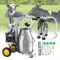 Machine à Traire Électrique pour 10 Vaches 6,6 Gal / 25L / Acier Inoxydable 304 + Tasses & Tubes