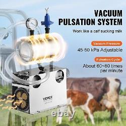 Machine à Traire Électrique pour 10 Vaches 6,6 Gal / 25L / Acier Inoxydable 304 + Tasses & Tubes