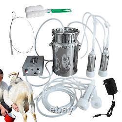 Machine à Traire Électrique pour Chèvres, Machine à Traire pour Vaches, Seau à Lait en Acier Inoxydable de 7L