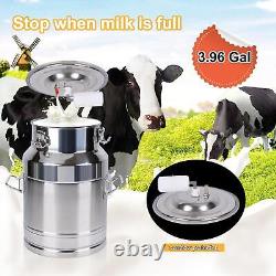 Machine à Traire Portable pour Vaches Rechargeable de 15L avec Pompe à Batterie