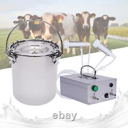 Machine à Traire pour Moutons, Chèvres et Vaches en Acier Inoxydable à Double Tête avec Pompe à Impulsion Sous Vide 5L