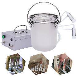 Machine à Traire pour Moutons, Chèvres et Vaches en Acier Inoxydable à Double Tête avec Pompe à Impulsion Sous Vide 5L