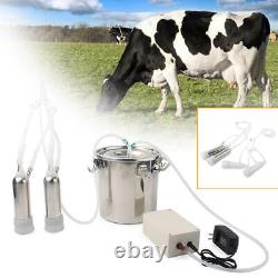 Machine à traire électrique de 5L avec pompe à impulsion sous vide en acier inoxydable pour vache et chèvre.