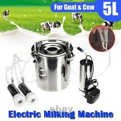 Machine à traire électrique de 5L avec pompe à vide, outil de traite automatique pour chèvres, moutons et vaches.
