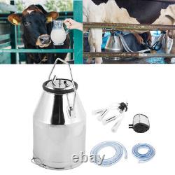 Machine à traire les vaches laitières portable avec seau de 25L en acier inoxydable